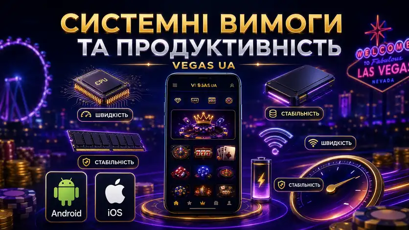 Системні вимоги мобільного додатка Вегас казино